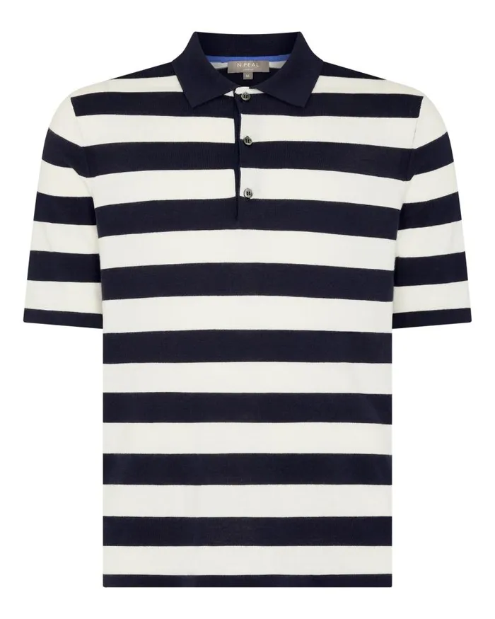 NPeal Polos and Tshirts Men Rock Polo Cotton Cashmere TShirt Stripe