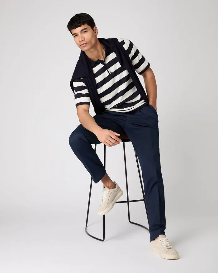 NPeal Polos and Tshirts Men Rock Polo Cotton Cashmere TShirt Stripe