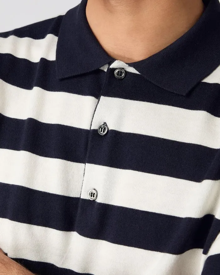 NPeal Polos and Tshirts Men Rock Polo Cotton Cashmere TShirt Stripe