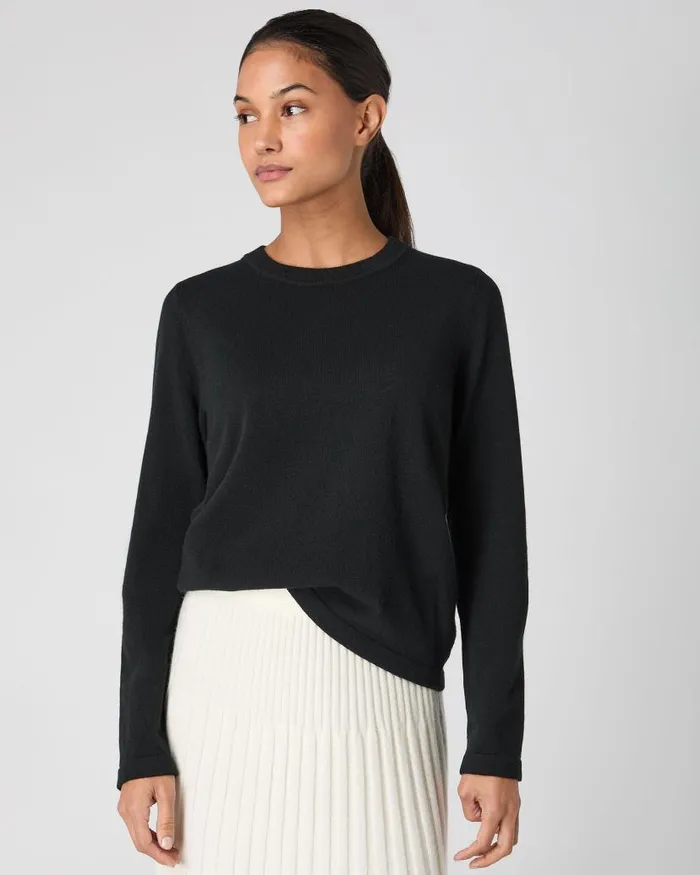 NPeal Round Necks Women Hallie Round Neck Cashmere Jumper Black