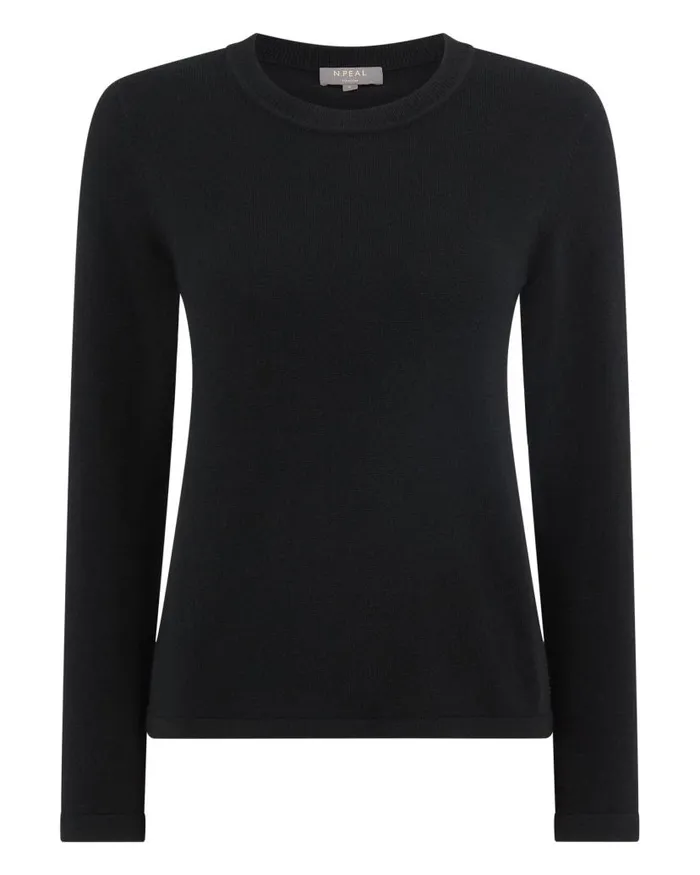 NPeal Round Necks Women Hallie Round Neck Cashmere Jumper Black