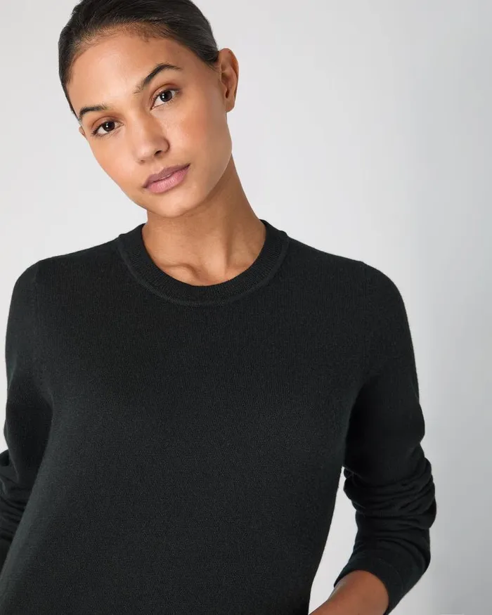 NPeal Round Necks Women Hallie Round Neck Cashmere Jumper Black