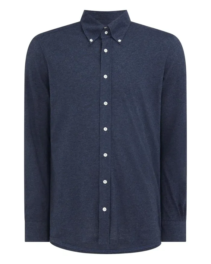 NPeal Shirts Men Button Down Collar Shirt Blue