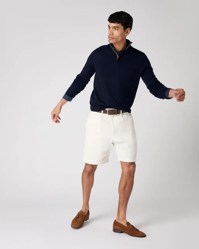 NPeal Shirts Men Cannes Linen Shirt Navy Blue