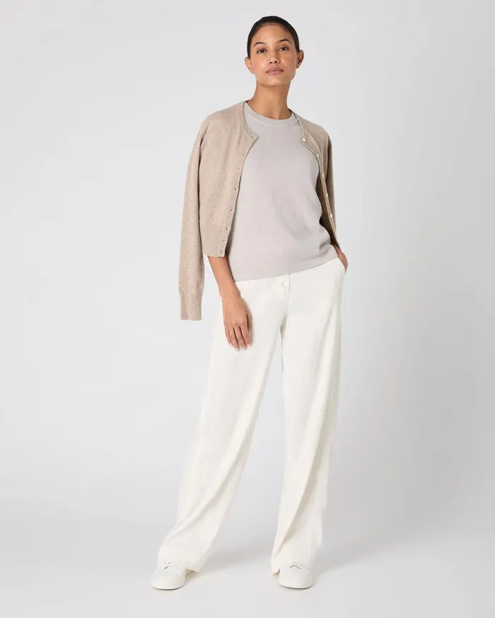 NPeal Tops and Tshirts Women Lottie Cashmere TShirt Pebble Grey