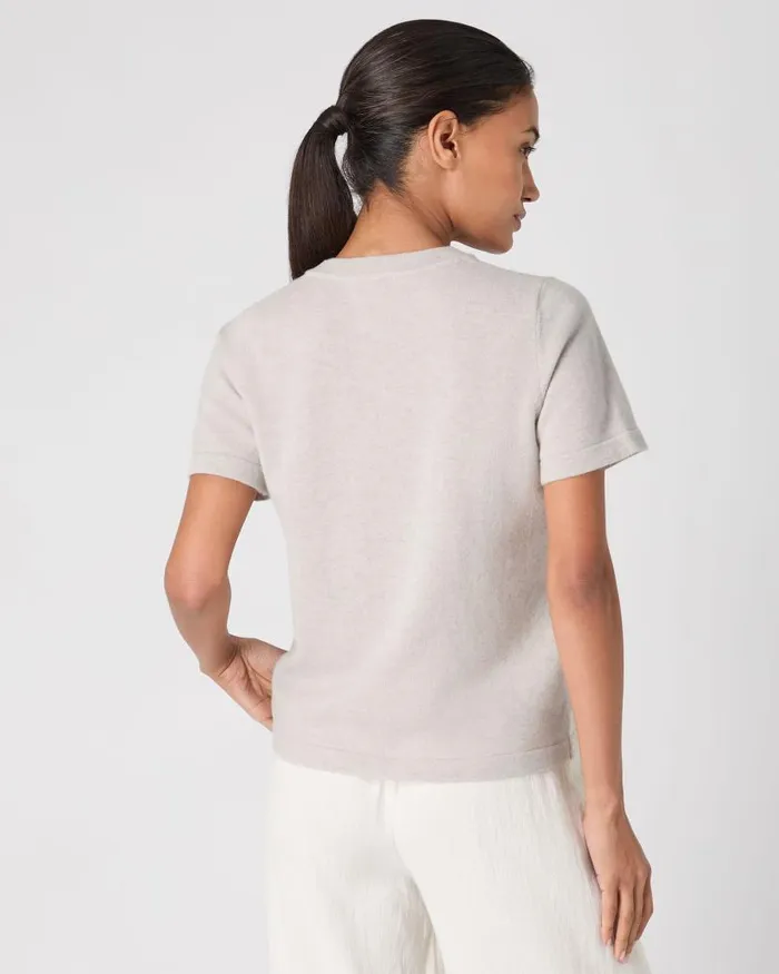 NPeal Tops and Tshirts Women Lottie Cashmere TShirt Pebble Grey