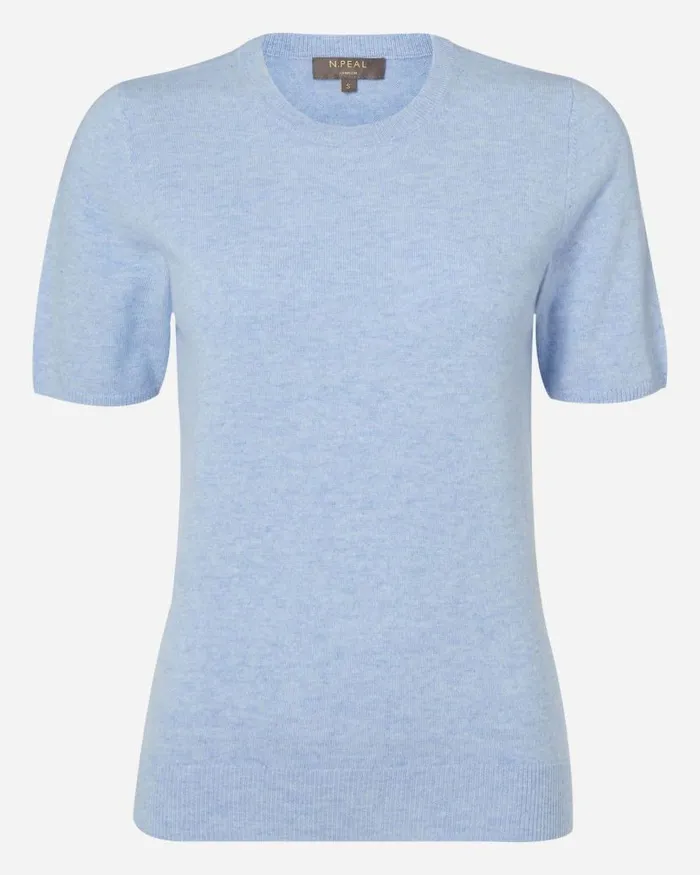 NPeal Tops and Tshirts Women Milly Classic Cashmere T Shirt Cornflower Blue