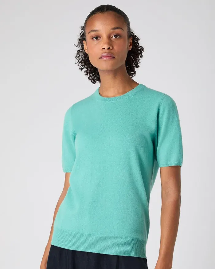 NPeal Tops and Tshirts Women Milly Classic Cashmere TShirt Opal Green