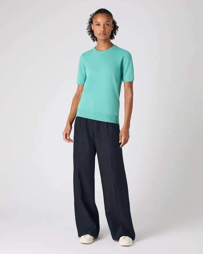 NPeal Tops and Tshirts Women Milly Classic Cashmere TShirt Opal Green