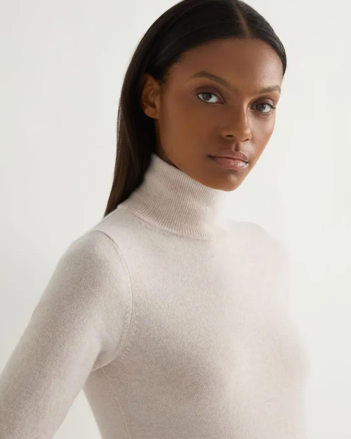 NPeal Tops and Tshirts Women Mock Neck Cashmere TShirt Frost White