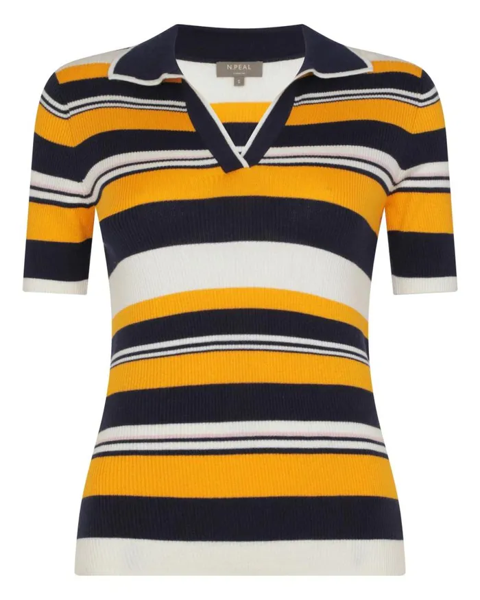 NPeal Tops and Tshirts Women Stripe Short Sleeve T Shirt Multi
