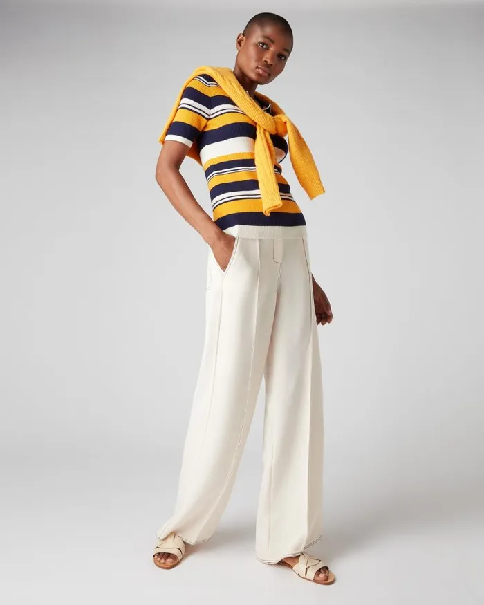 NPeal Tops and Tshirts Women Stripe Short Sleeve T Shirt Multi