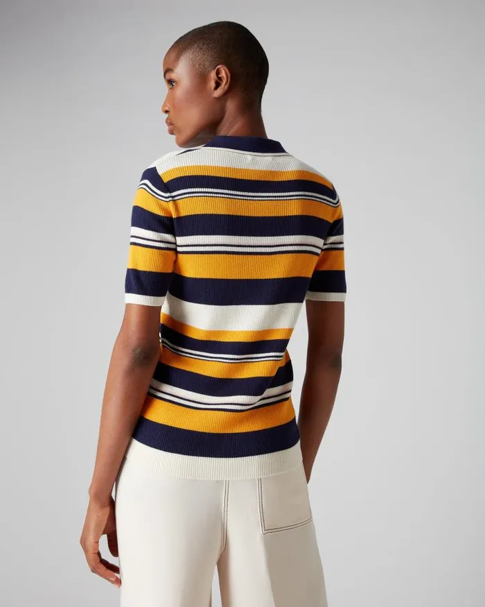 NPeal Tops and Tshirts Women Stripe Short Sleeve T Shirt Multi