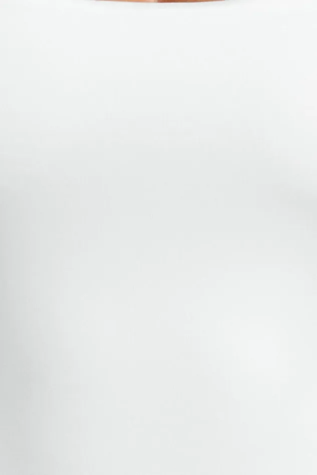 Nerine Bodysuit 8211 Wide Strap Scoop Neck In White Women Showpo Tops