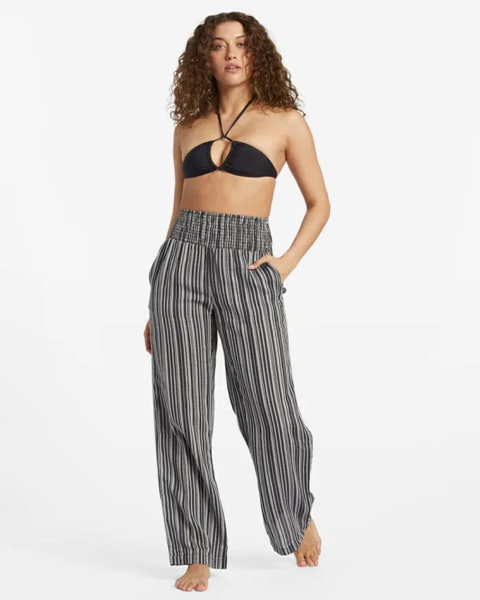 New Waves 2 Elastic Waist Pants Black Multi 2 Women Billabong Pants