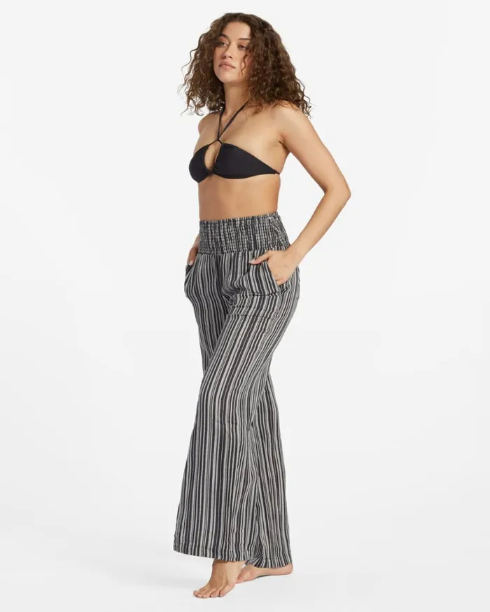 New Waves 2 Elastic Waist Pants Black Multi 2 Women Billabong Pants