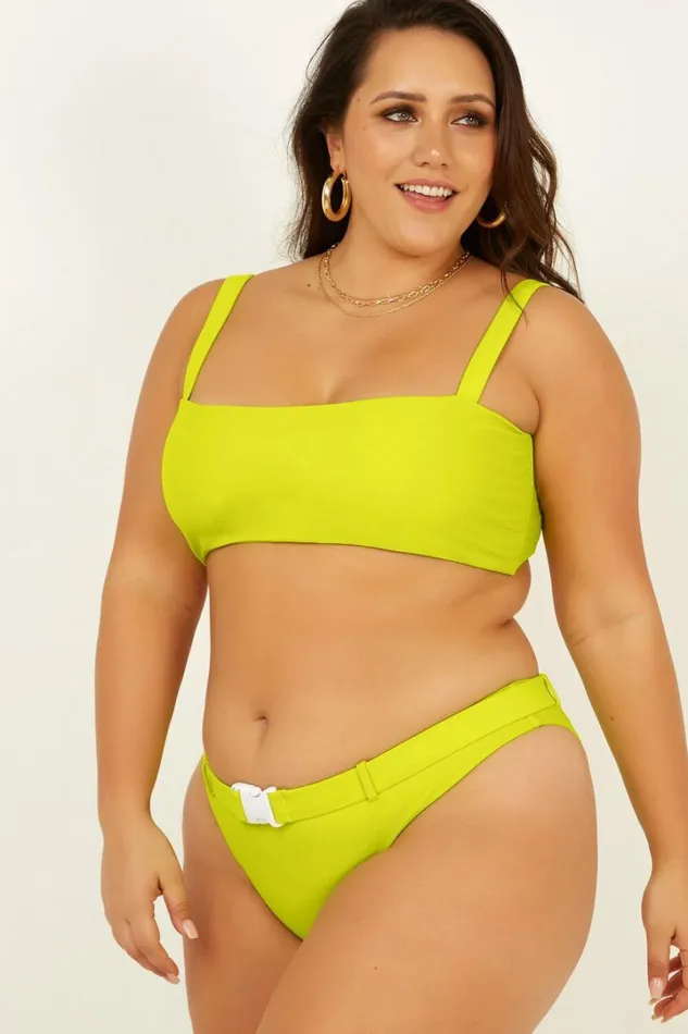 Nora Bikini Bottom In Lime Women Showpo Swimwear