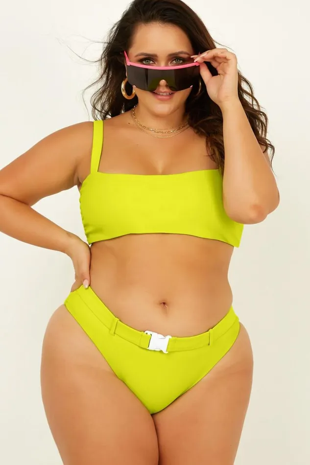 Nora Bikini Bottom In Lime Women Showpo Swimwear