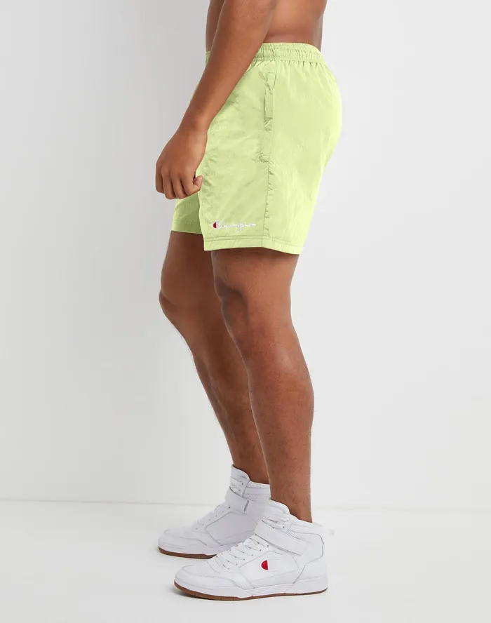 Nylon Warm Up Shorts 6034 Pale Yellow Green Men Champion Shorts