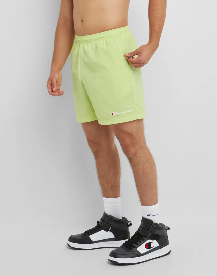 Nylon WarmUp Shorts With Mesh Liner Script Logo 6034 Swimming Line Men Champion Shorts
