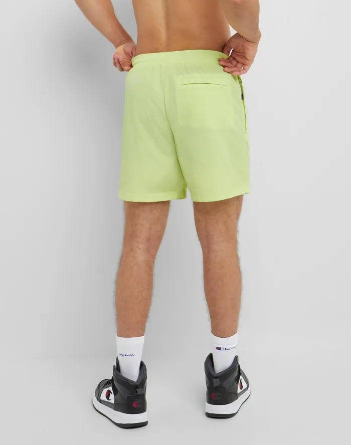 Nylon WarmUp Shorts With Mesh Liner Script Logo 6034 Swimming Line Men Champion Shorts