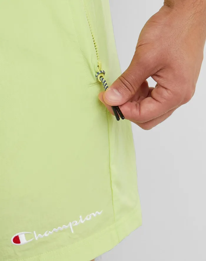 Nylon WarmUp Shorts With Mesh Liner Script Logo 6034 Swimming Line Men Champion Shorts