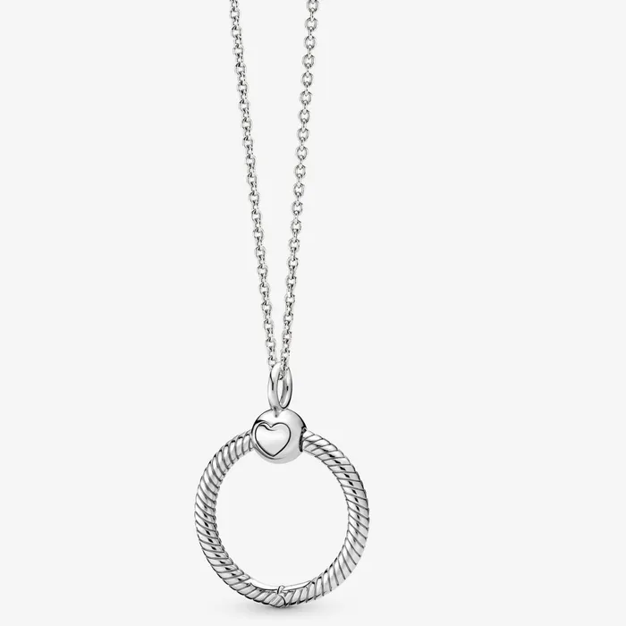 O Pendants Women Pandora Online Moments Small O Pendant Necklace With Cable Chain Necklace