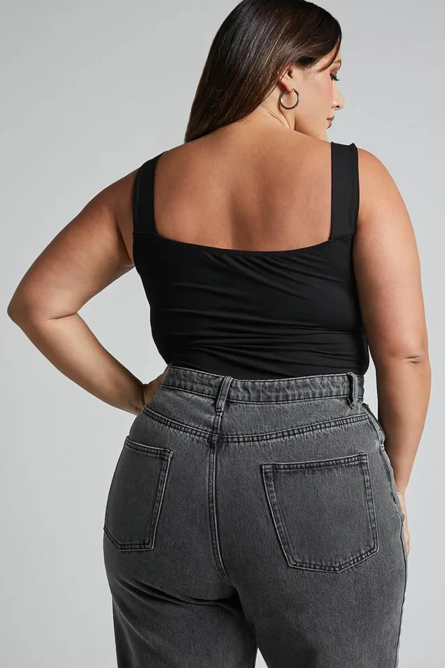 Off My Back Bodysuit 8211 Square Neck Bodysuit In Black Women Showpo Basics