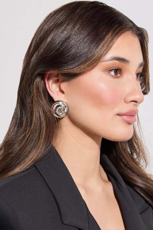 Olenna Earrings 8211 Swirl Detail Earrings In Silver Women Showpo Earrings