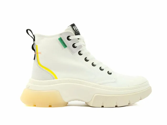 Palladium Pallawave Mid Metro Star White Women Boots