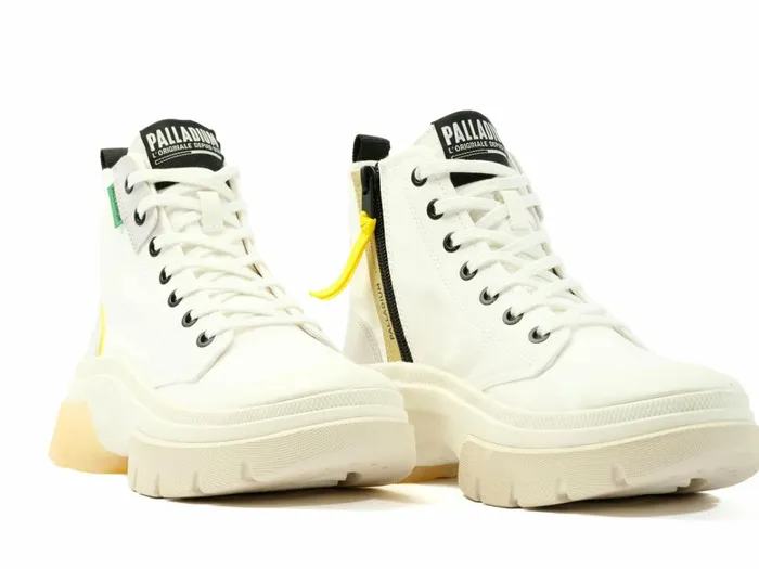 Palladium Pallawave Mid Metro Star White Women Boots