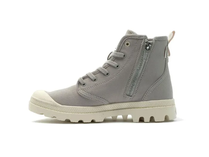 Palladium Pampa Hi Zip Organic Grey Berry Kids Boots