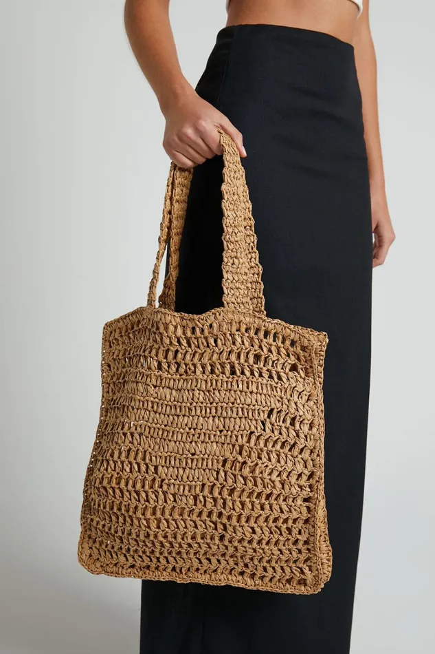 Paros Crochet Tote Bag In Tan Women Showpo Bags Paros Crochet Tote Bag In Tan Women Showpo Bags