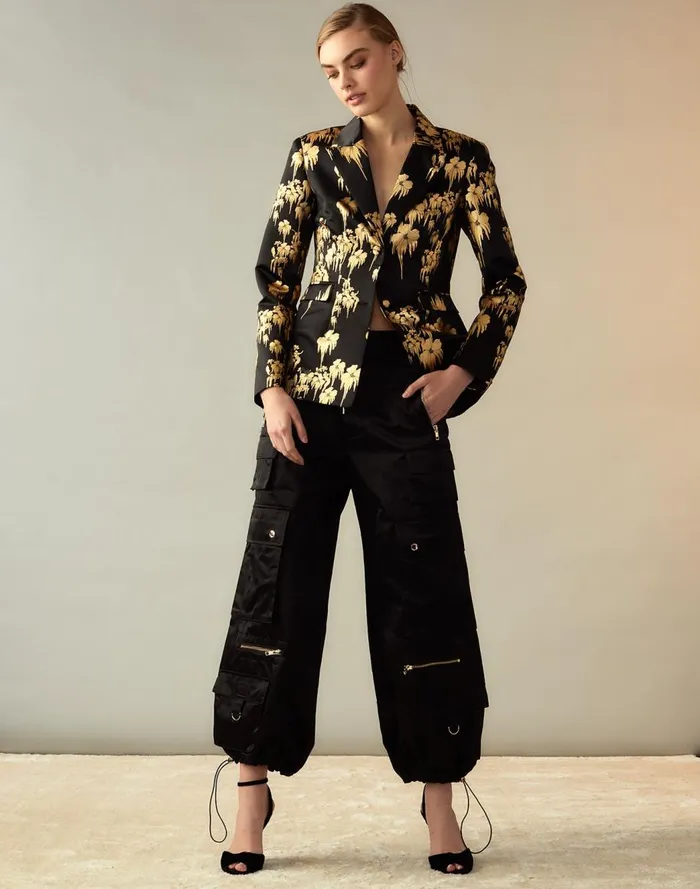 Party Shop Women Cynthia Rowley Dripping In Gold Fitted Blazer