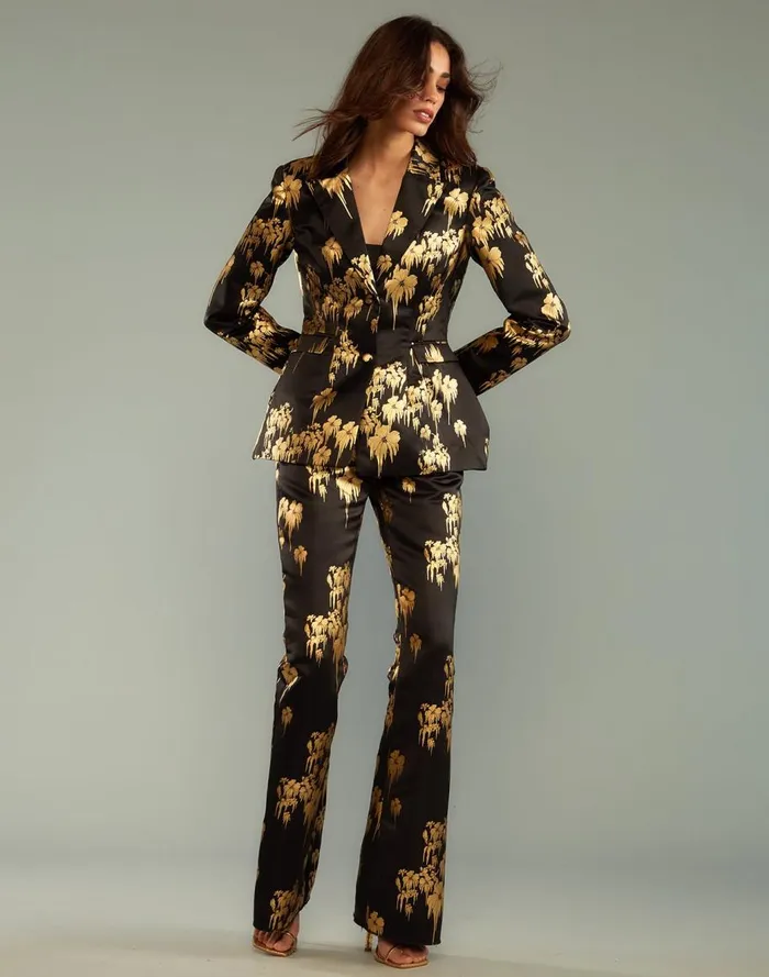 Party Shop Women Cynthia Rowley Dripping In Gold Fitted Blazer