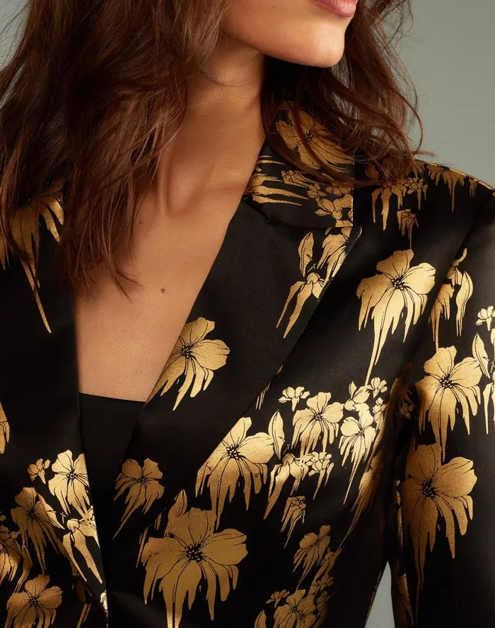 Party Shop Women Cynthia Rowley Dripping In Gold Fitted Blazer