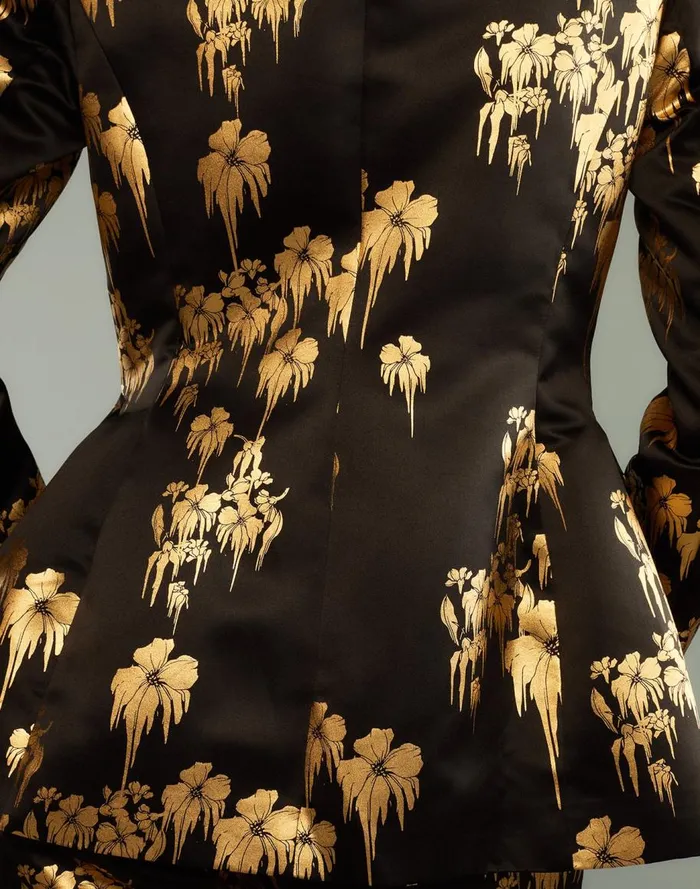 Party Shop Women Cynthia Rowley Dripping In Gold Fitted Blazer