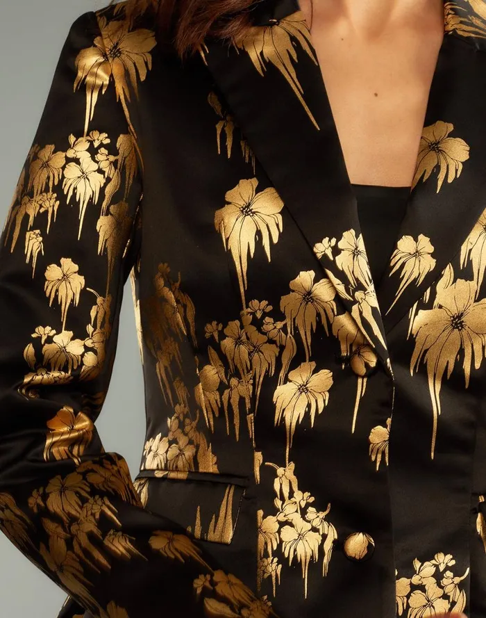 Party Shop Women Cynthia Rowley Dripping In Gold Fitted Blazer