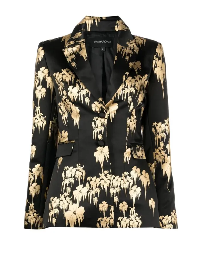 Party Shop Women Cynthia Rowley Dripping In Gold Fitted Blazer