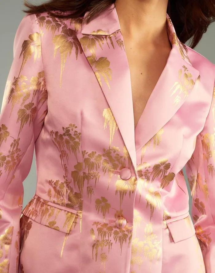 Party Shop Women Cynthia Rowley Dripping In Gold Fitted Blazer