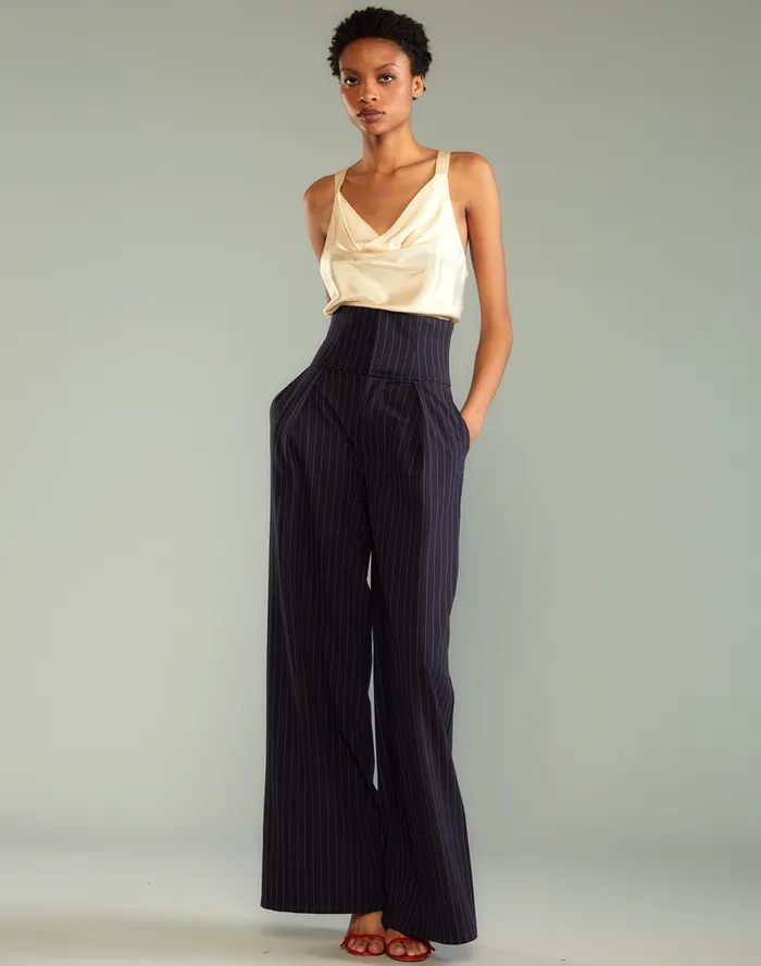 Party Shop Women Cynthia Rowley Pinstripe Corset Waist Pants