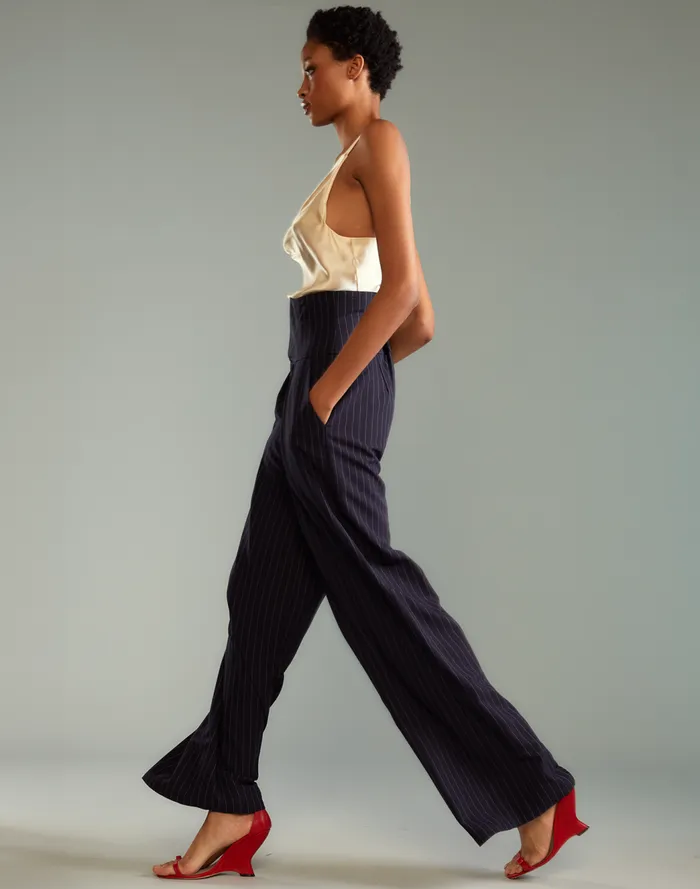 Party Shop Women Cynthia Rowley Pinstripe Corset Waist Pants