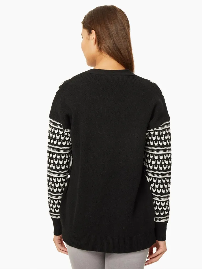 Patchwork Pattern Jacquard Boyfriend Cardigan Women Jones New York Sweaters and Cardigans Patchwork Pattern Jacquard Boyfriend Cardigan Women Jones New York Sweaters and Cardigans