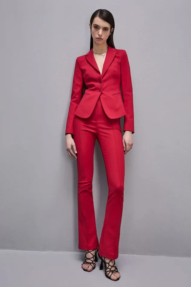 Patrizia Pepe 2button Slim Jacket Red Red Heart Apparel Blazers