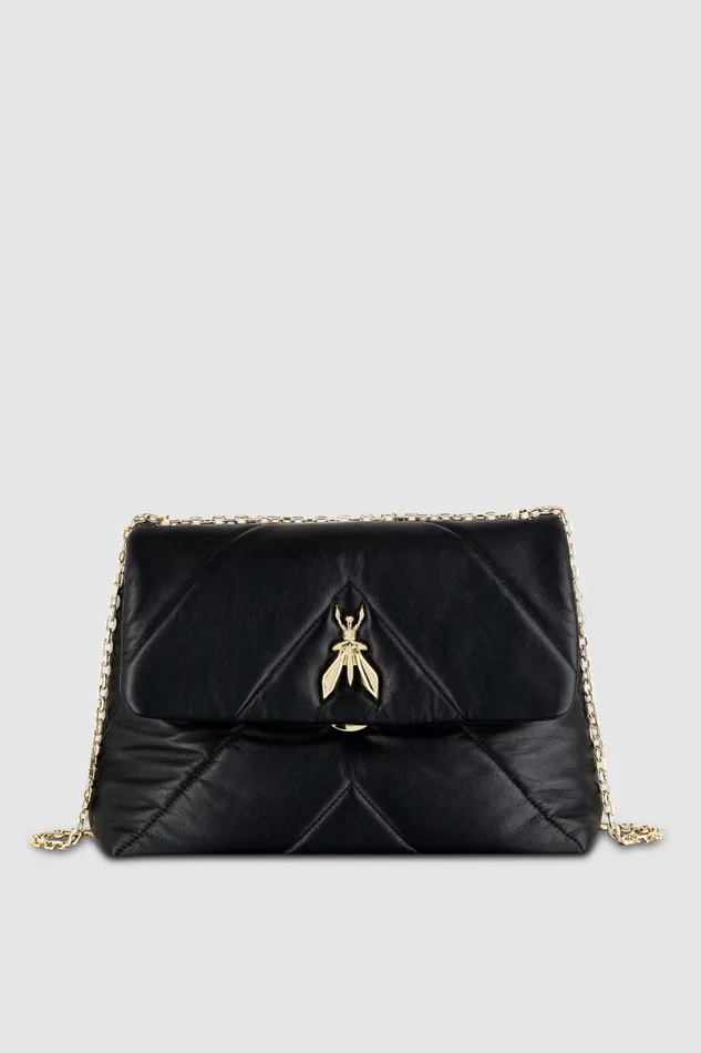 Patrizia Pepe Black Padded Fly Crossbody Bag Nero Bags Crossbodys