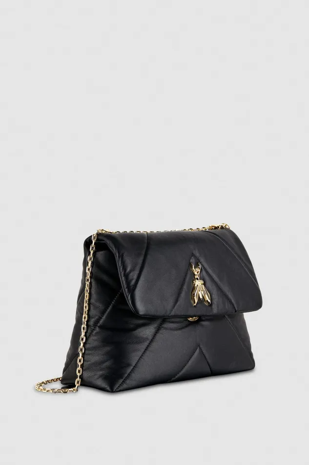 Patrizia Pepe Black Padded Fly Crossbody Bag Nero Bags Crossbodys