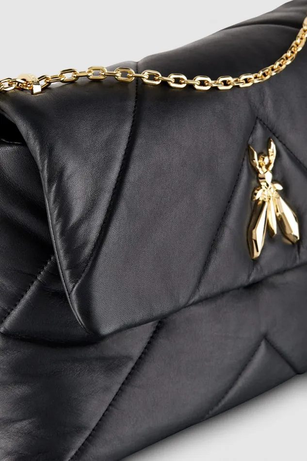Patrizia Pepe Black Padded Fly Crossbody Bag Nero Bags Crossbodys