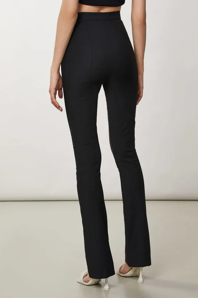 Patrizia Pepe Black Slim Flare Pants Nero Apparel Flared