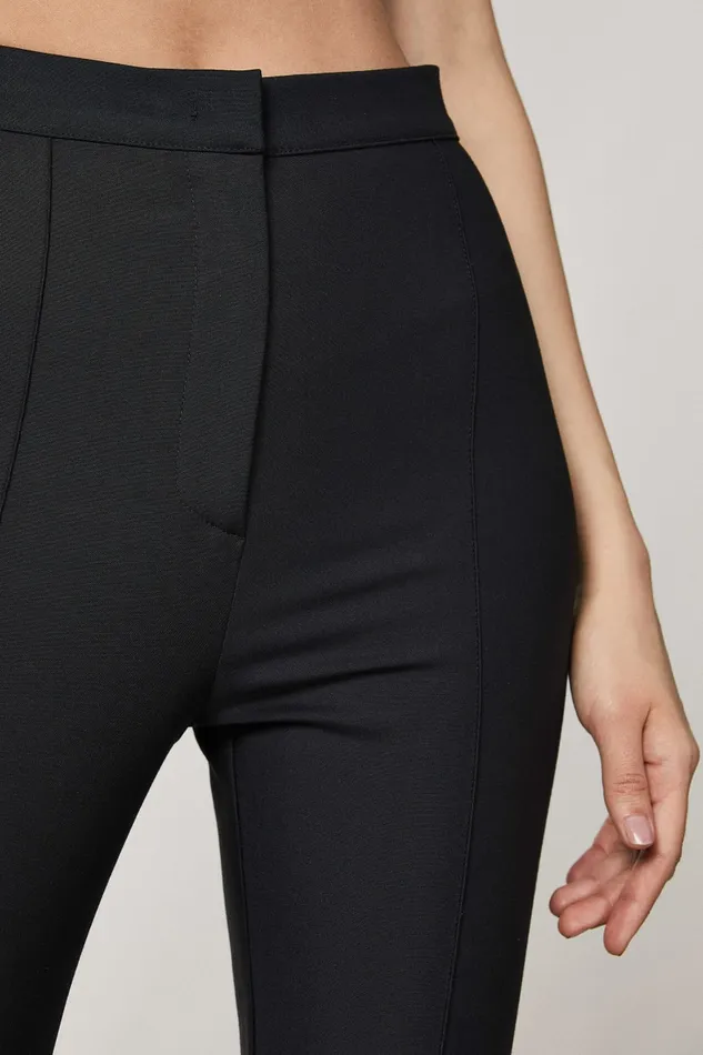 Patrizia Pepe Black Slim Flare Pants Nero Apparel Flared