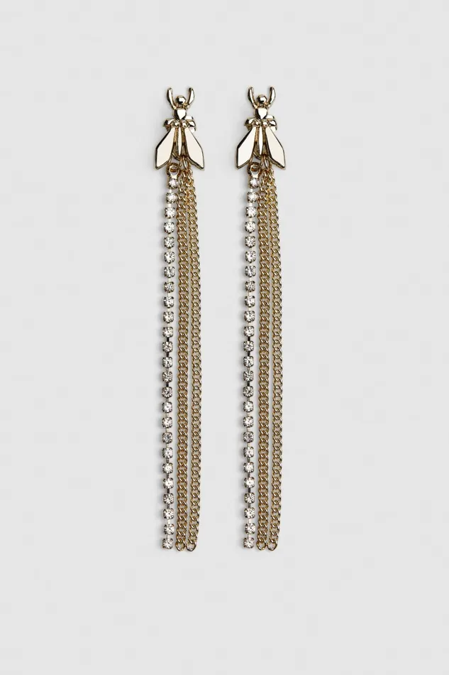 Patrizia Pepe Brass And Glass Earrings Gold Gold Crystal Accessories